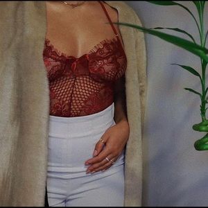 Red Lace Bodysuit